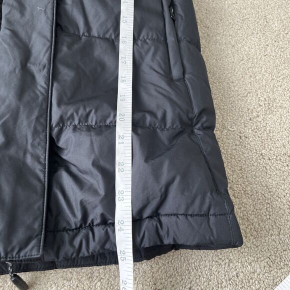 Athleta Down Puffer Jacket Girls Large 12 Black Snow Day Hooded Parka Winter - Picture 5 of 6